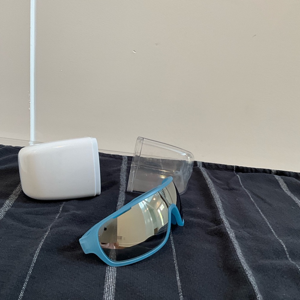 POC Blue Sunglasses with Mirrored Lenses for Cycling